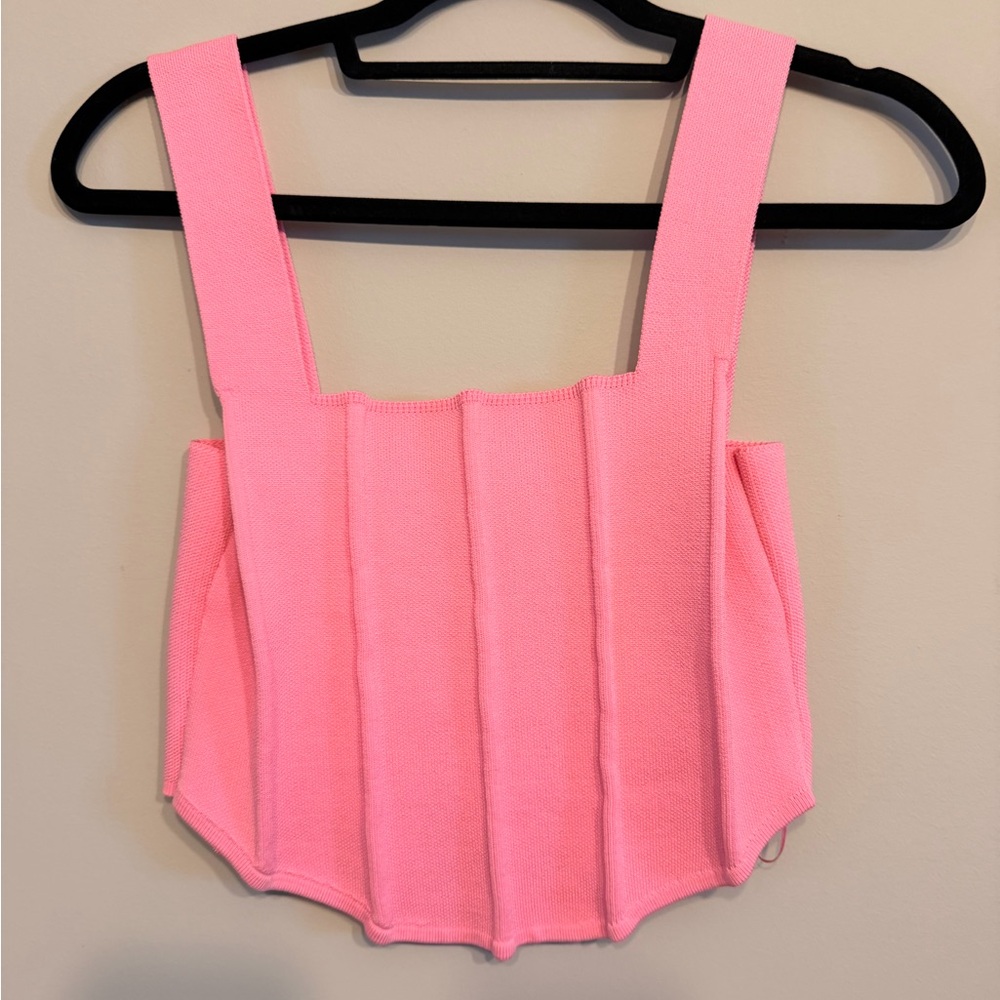 Primark Bright Pink Ribbed Crop Top